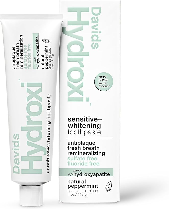 Davids Hydroxi Fluoride Free Nano Hydroxyapatite Toothpaste for Remineralizing Enamel & Sensitive Relief