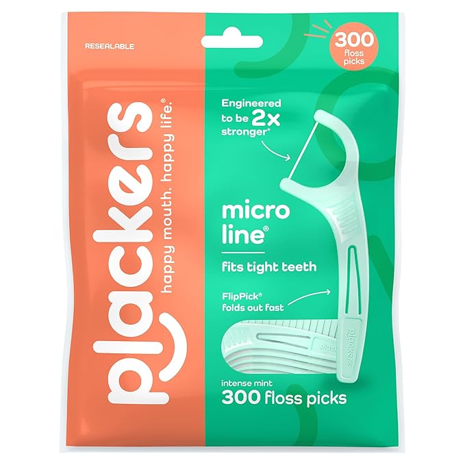 Plackers Fresh Mint Dental Floss Picks – 300 Count
